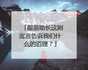 揠苗助长这则寓言告诉我们什么的道理？