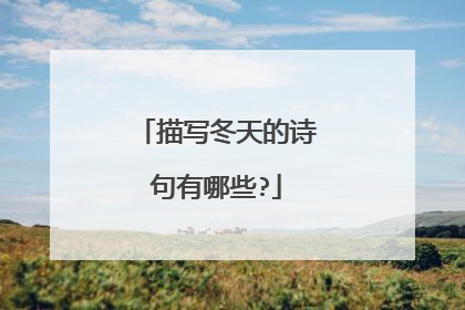 描写冬天的诗句有哪些?