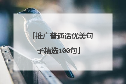推广普通话优美句子精选100句