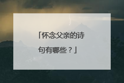 怀念父亲的诗句有哪些？