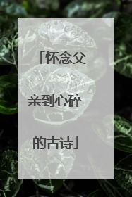 怀念父亲到心碎的古诗