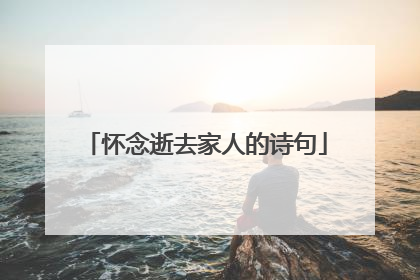 怀念逝去家人的诗句