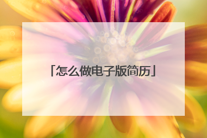 怎么做电子版简历