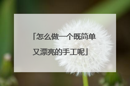 怎么做一个既简单又漂亮的手工呢