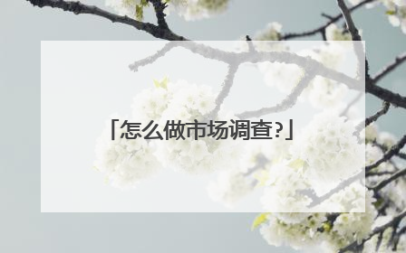 怎么做市场调查?