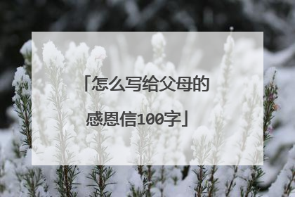 怎么写给父母的感恩信100字