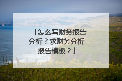 怎么写财务报告分析？求财务分析报告模板？