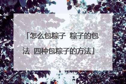 怎么包粽子 粽子的包法 四种包粽子的方法