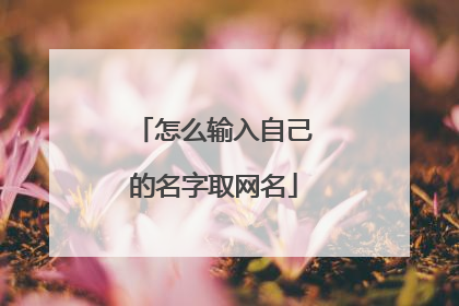 怎么输入自己的名字取网名