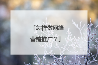 怎样做网络营销推广?