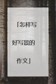 怎样写好写景的作文