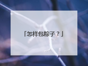 怎样包粽子？
