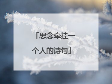 思念牵挂一个人的诗句