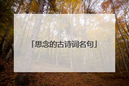 思念的古诗词名句