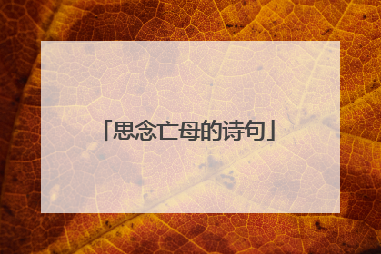 思念亡母的诗句