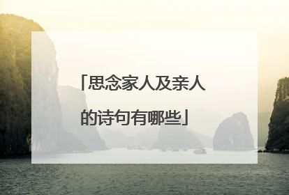 思念家人及亲人的诗句有哪些