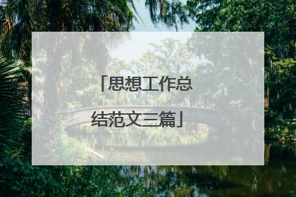 思想工作总结范文三篇