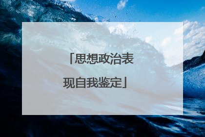 思想政治表现自我鉴定