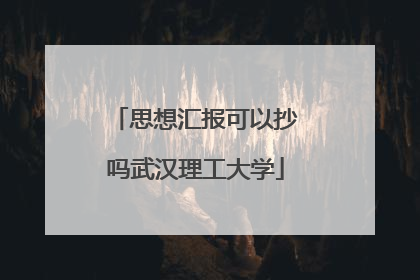 思想汇报可以抄吗武汉理工大学