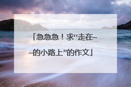 急急急！求“走在——的小路上”的作文