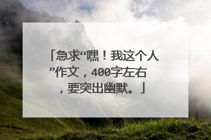 急求“嘿！我这个人”作文，400字左右，要突出幽默。