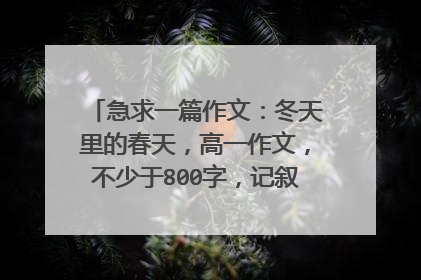 急求一篇作文：冬天里的春天，高一作文，不少于800字，记叙文，谢谢了哈