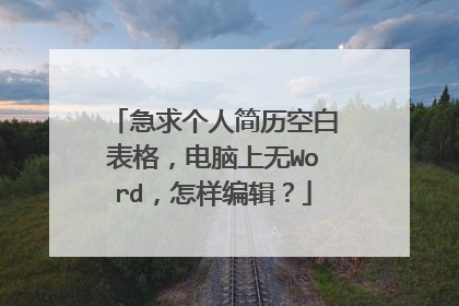 急求个人简历空白表格，电脑上无Word，怎样编辑？