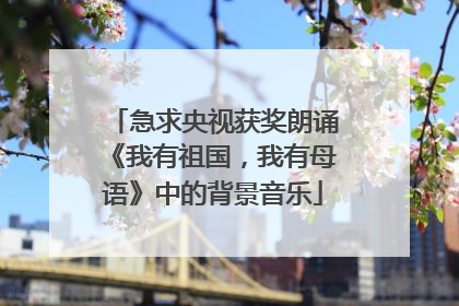 急求央视获奖朗诵《我有祖国，我有母语》中的背景音乐