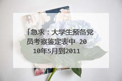 急求：大学生预备党员考察鉴定表中 2010年5月到2011年5月 四个季度的 自我总结！！！