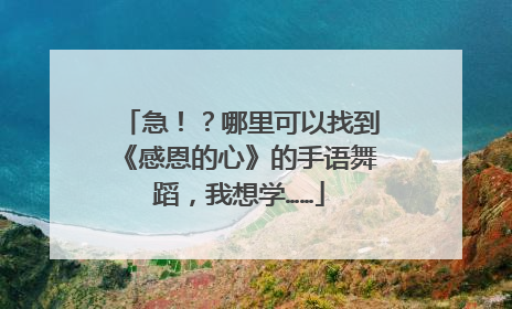 急！？哪里可以找到《感恩的心》的手语舞蹈，我想学……