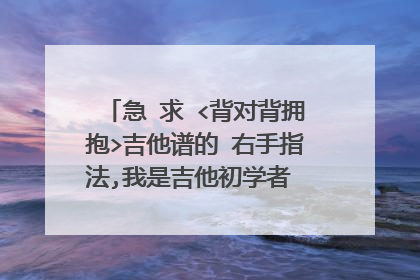 急 求 <背对背拥抱>吉他谱的 右手指法,我是吉他初学者 希望有人能帮帮我 我可以追加分的