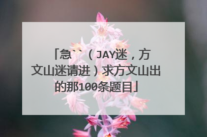 急``（JAY迷，方文山迷请进）求方文山出的那100条题目