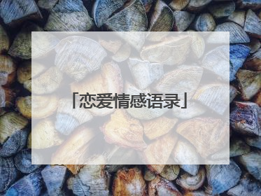 恋爱情感语录