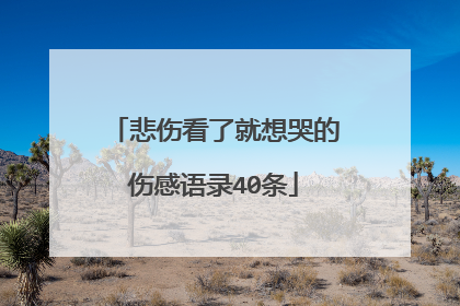 悲伤看了就想哭的伤感语录40条