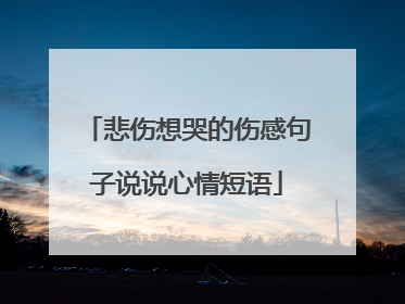 悲伤想哭的伤感句子说说心情短语