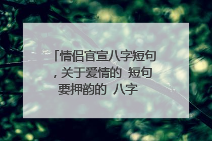 情侣官宣八字短句，关于爱情的 短句 要押韵的 八字 十六字的都行