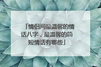 情侣间最温馨的情话八字，最温馨的简短情话有哪些