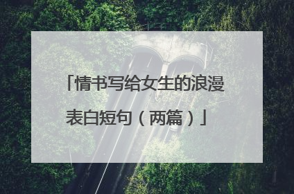 情书写给女生的浪漫表白短句（两篇）