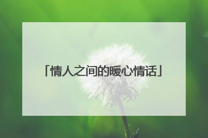 情人之间的暖心情话