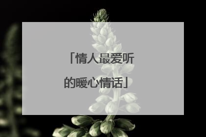 情人最爱听的暖心情话