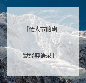 情人节的幽默经典语录