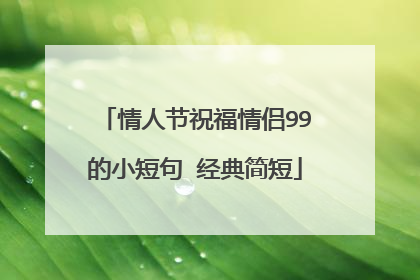 情人节祝福情侣99的小短句 经典简短