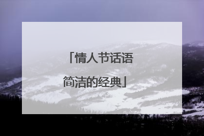 情人节话语简洁的经典