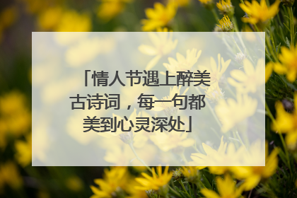 情人节遇上醉美古诗词,每一句都美到心灵深处