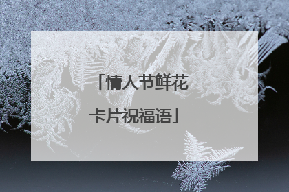 情人节鲜花卡片祝福语