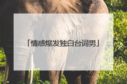 情感爆发独白台词男