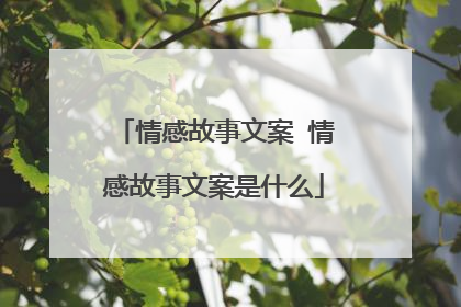 情感故事文案 情感故事文案是什么