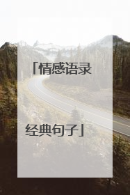 情感语录经典句子