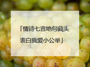 情诗七言绝句藏头表白我爱小公举