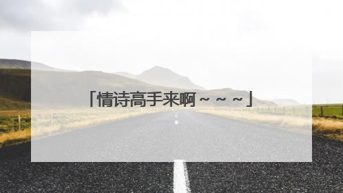 情诗高手来啊~~~